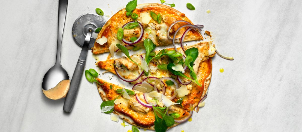 Pizza med grillad kyckling & bearnaise