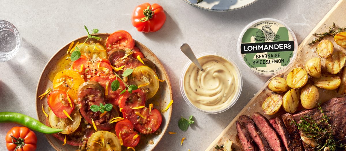 Grillad flankstek med tomatsallad & grillad tomatsalsa